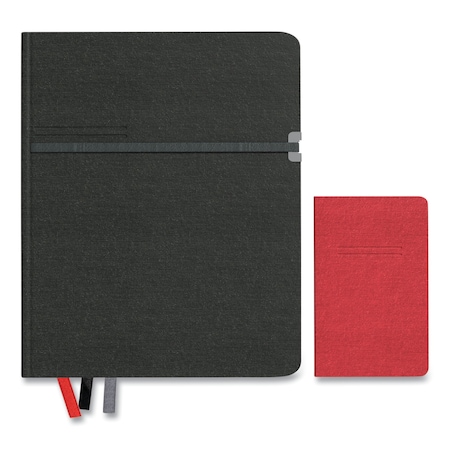 Tru Red Large Mastery Journal with Pockets, 1 Subject, Narrow Rule, Black/Red Cover, 10 x 8, 192 Sheets TR58436